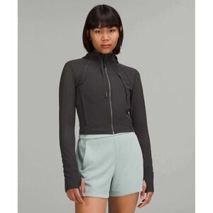 NWT Lululemon Nulu and Mesh Cropped Define Jacket Graphite Grey Size 2